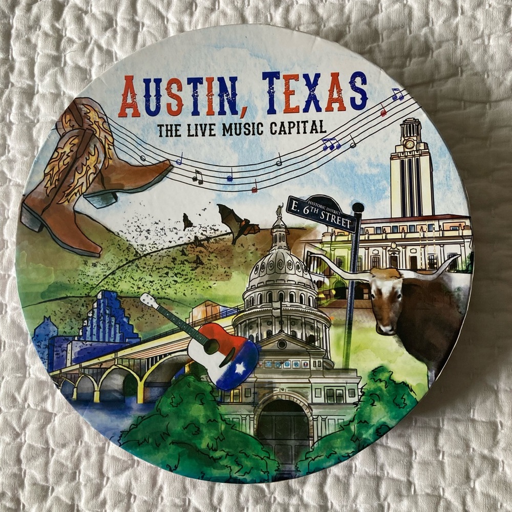 Austin Texas Porcelain Plate. New with box.